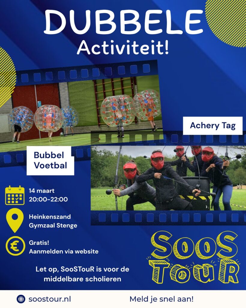 SooSTouR 14 maart 2026 - Archery tag en Bubbelvoetbal
